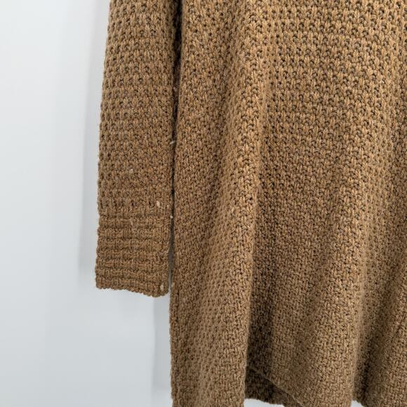 Cortefiel Sweater Coat Womens Large Brown Knit Double Breasted Button Wool Blend - Picture 5 of 12